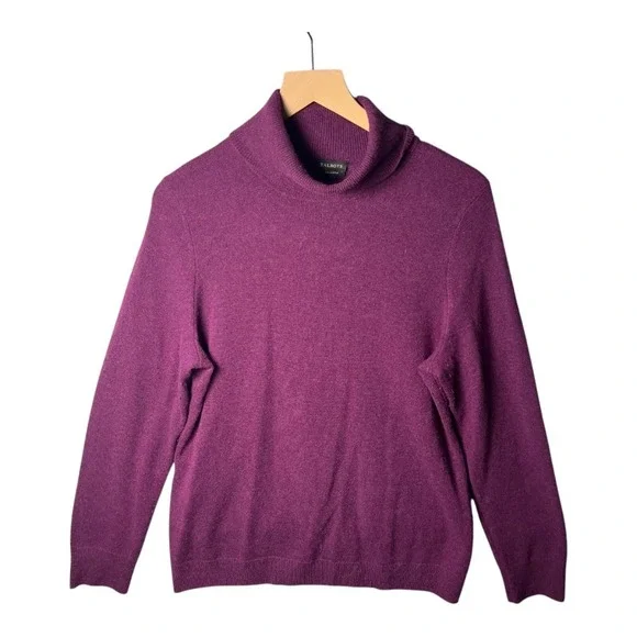 Talbots Cashmere Turtleneck Sweater Womens Sz L Plum Purple Soft Knit Pullover - Picture 3 of 6